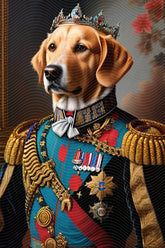 Crowned Canine in Dress & Ribbon