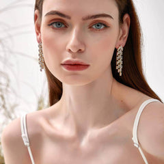 Crystal Chandelier Tassel Clip-On Earrings