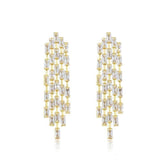 Crystal Chandelier Tassel Clip-On Earrings Silver / Clip On
