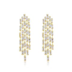 Crystal Chandelier Tassel Clip-On Earrings Silver / Clip On