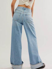 Cuffed Jeans with Pockets