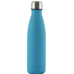 Custom insulated water bottle for hot and cold drinks, ideal wedding and bridesmaid gifts lake blue / white text