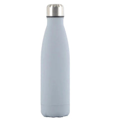 Custom insulated water bottle for hot and cold drinks, ideal wedding and bridesmaid gifts light grey / white text