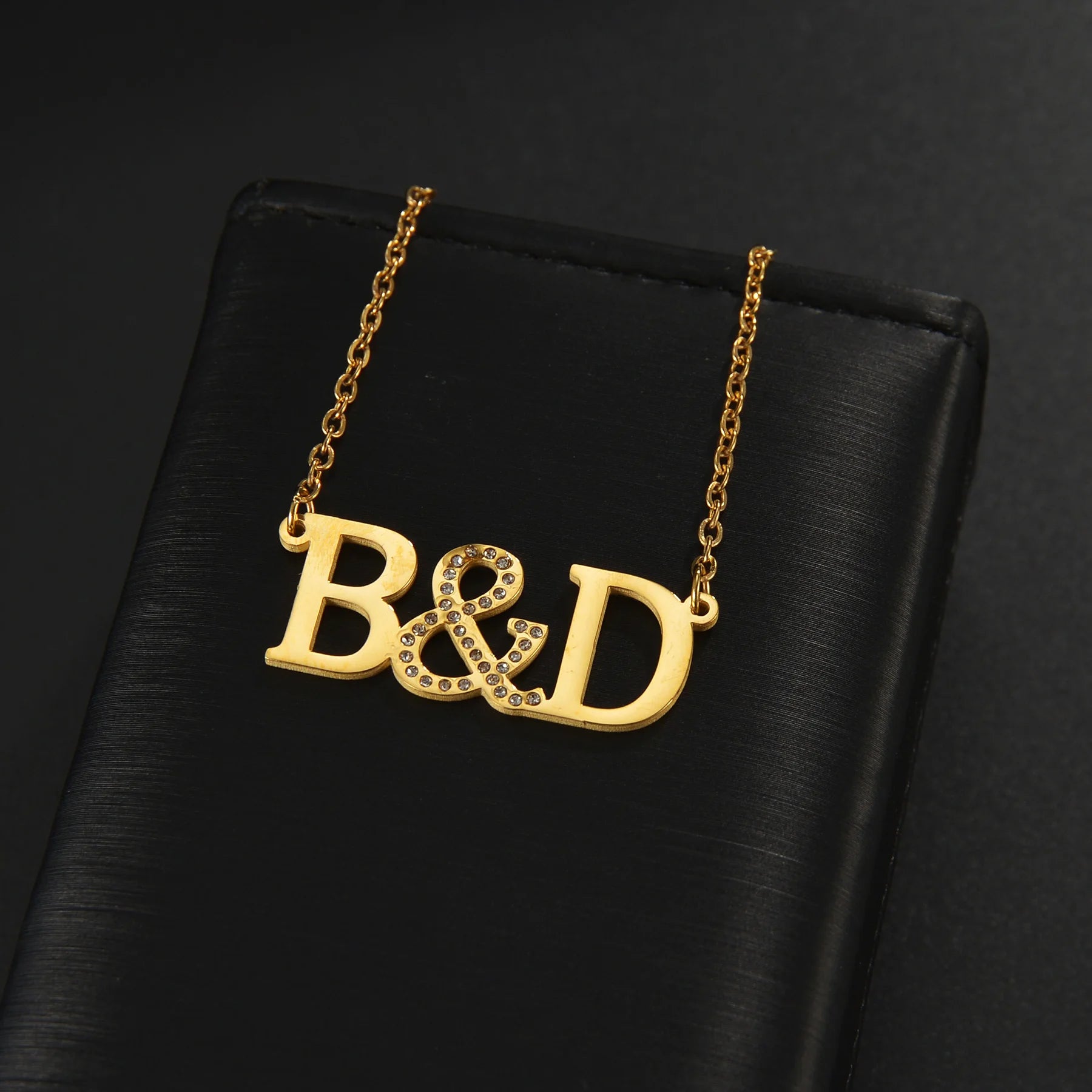 Custom Zircon Letter Name Necklace for Women Style 2 / silver color / 30cm