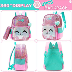 Cute Sequin Backpack Set for Girls