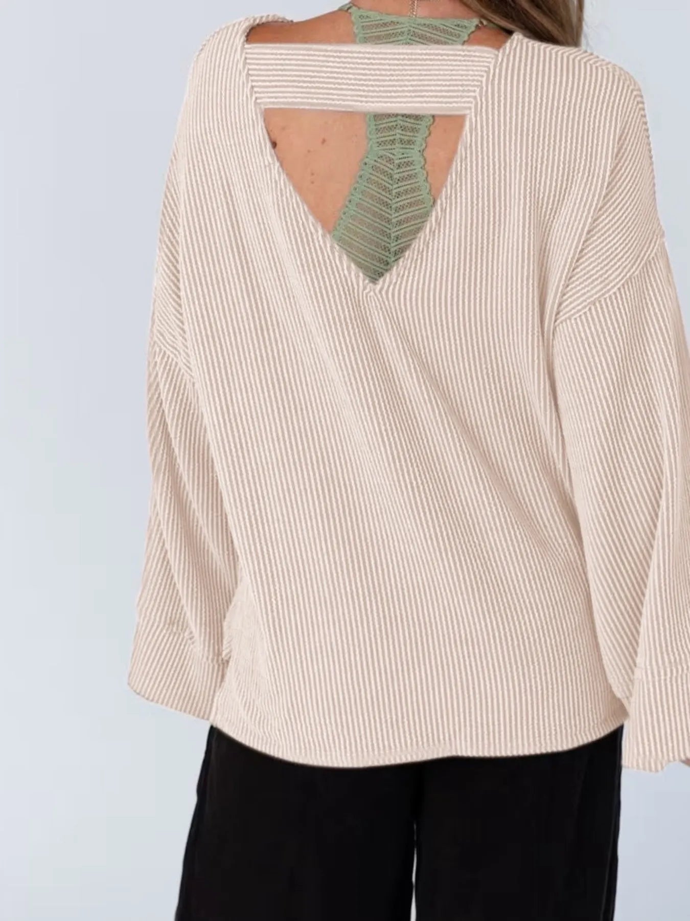 Cutout Back Long Sleeve T-Shirt