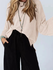 Cutout Back Long Sleeve T-Shirt