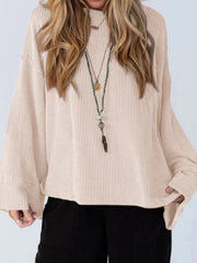 Cutout Back Long Sleeve T-Shirt Apricot / S