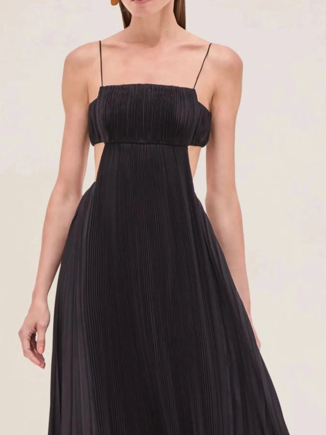 Cutout Ruched Maxi Cami Dress