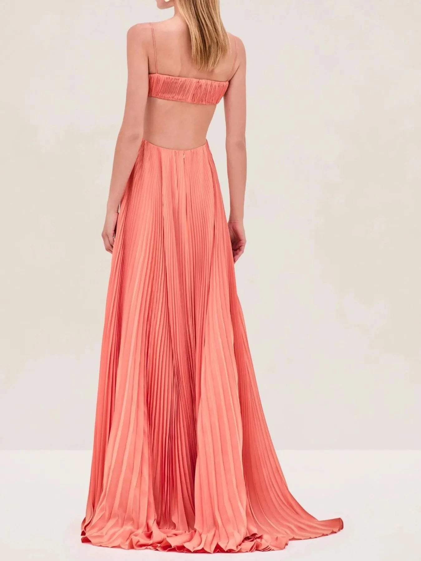 Cutout Ruched Maxi Cami Dress