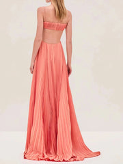 Cutout Ruched Maxi Cami Dress