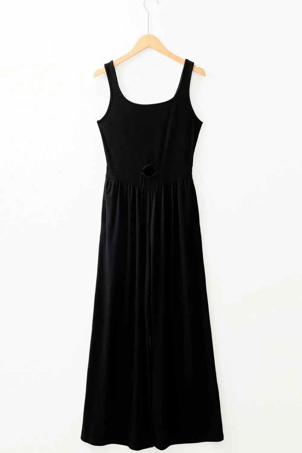 Cutout Scoop Neck Wide Strap Jumpsuit