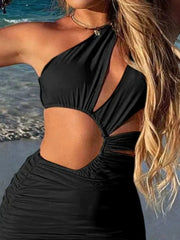 Cutout Single Shoulder Mini Dress