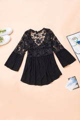 Top de manga tres cuartos con escote en V y abertura