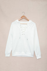Lace Up Long Sleeve Hoodie