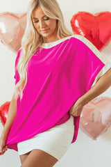 Blusa de media manga con cuello barco