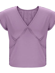 Deep V-Neck Cropped T-Shirt