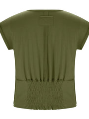 Deep V-Neck Cropped T-Shirt