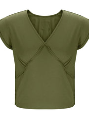 Deep V-Neck Cropped T-Shirt