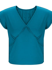 Deep V-Neck Cropped T-Shirt