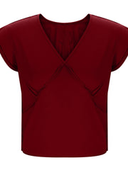 Deep V-Neck Cropped T-Shirt