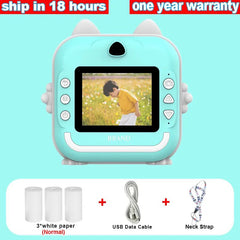 Digital Children Camera for Photography - Instant Print Photo, Kids Camera with Mini Thermal Printer, Video, Educational Toys Gift Blue
