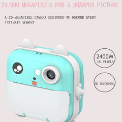 Digital children's camera with instant print photo and mini thermal printer