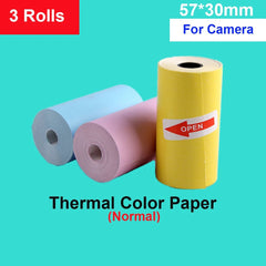 Digital children's camera with instant print photo and mini thermal printer 3 rolls color