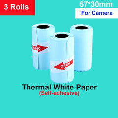 Digital children's camera with instant print photo and mini thermal printer 3 rolls sticker