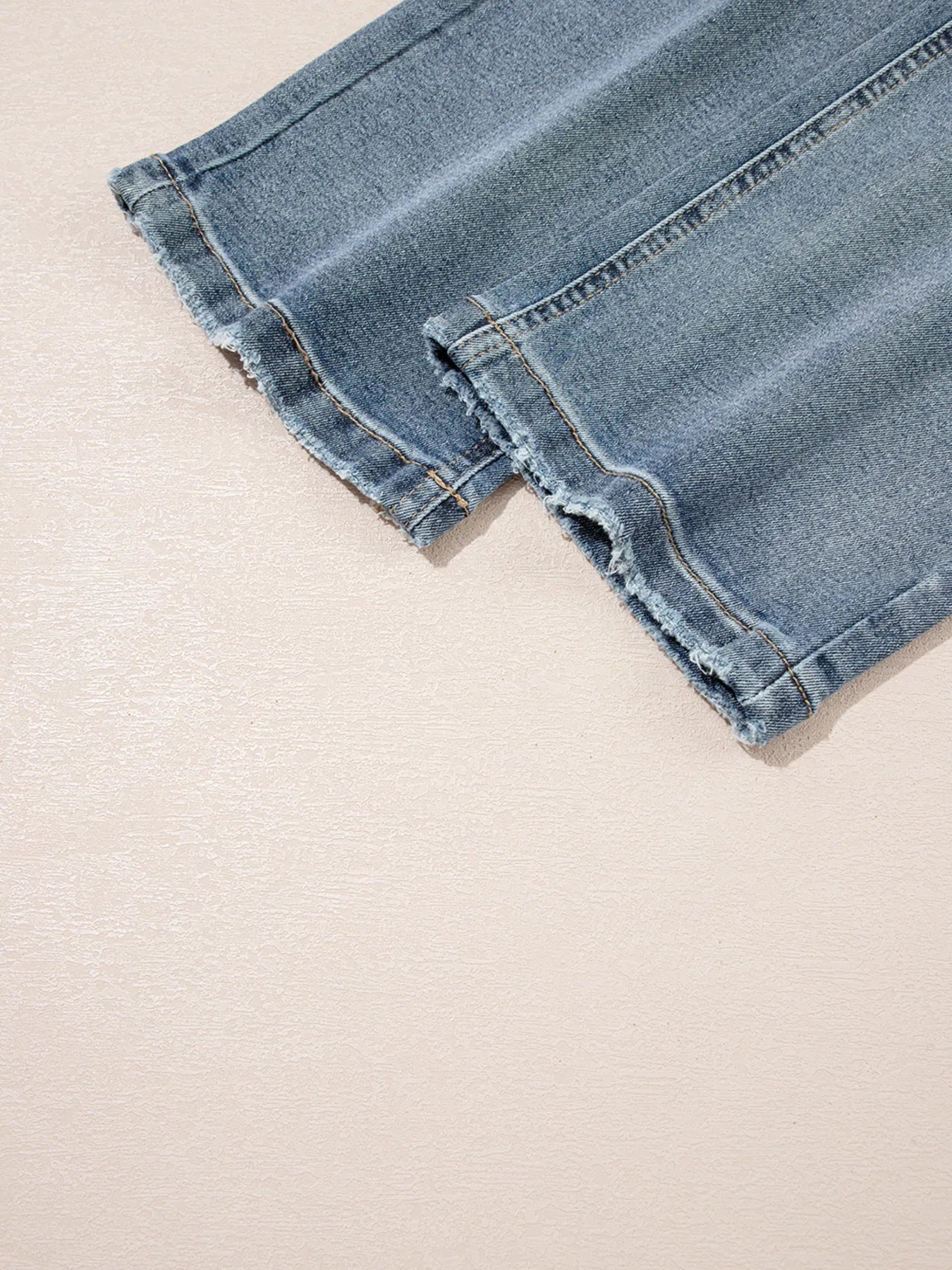 Distressed Ankle-length Straight Jeans