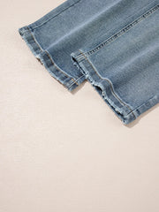 Distressed Ankle-length Straight Jeans