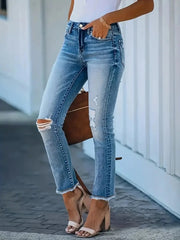 Distressed High-Waisted Skinny Jeans