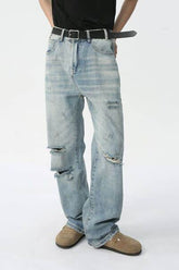 Distressed Wide Leg Jeans Medium / S