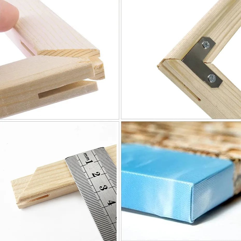 DIY Wood Canvas Stretcher Bars: Removable Frames Kit for Oil and Diamond Painting