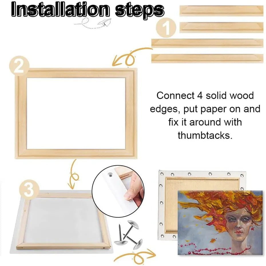 DIY Wood Canvas Stretcher Bars: Removable Frames Kit for Oil and Diamond Painting
