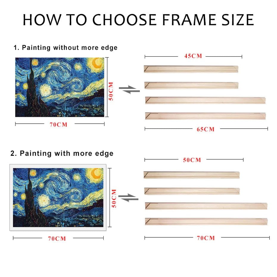 DIY Wood Canvas Stretcher Bars: Removable Frames Kit for Oil and Diamond Painting