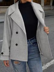 Double-Breasted Wool Blend Casual Jacket