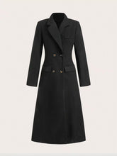 Double-Breasted Wool Blend Overcoat Black / S