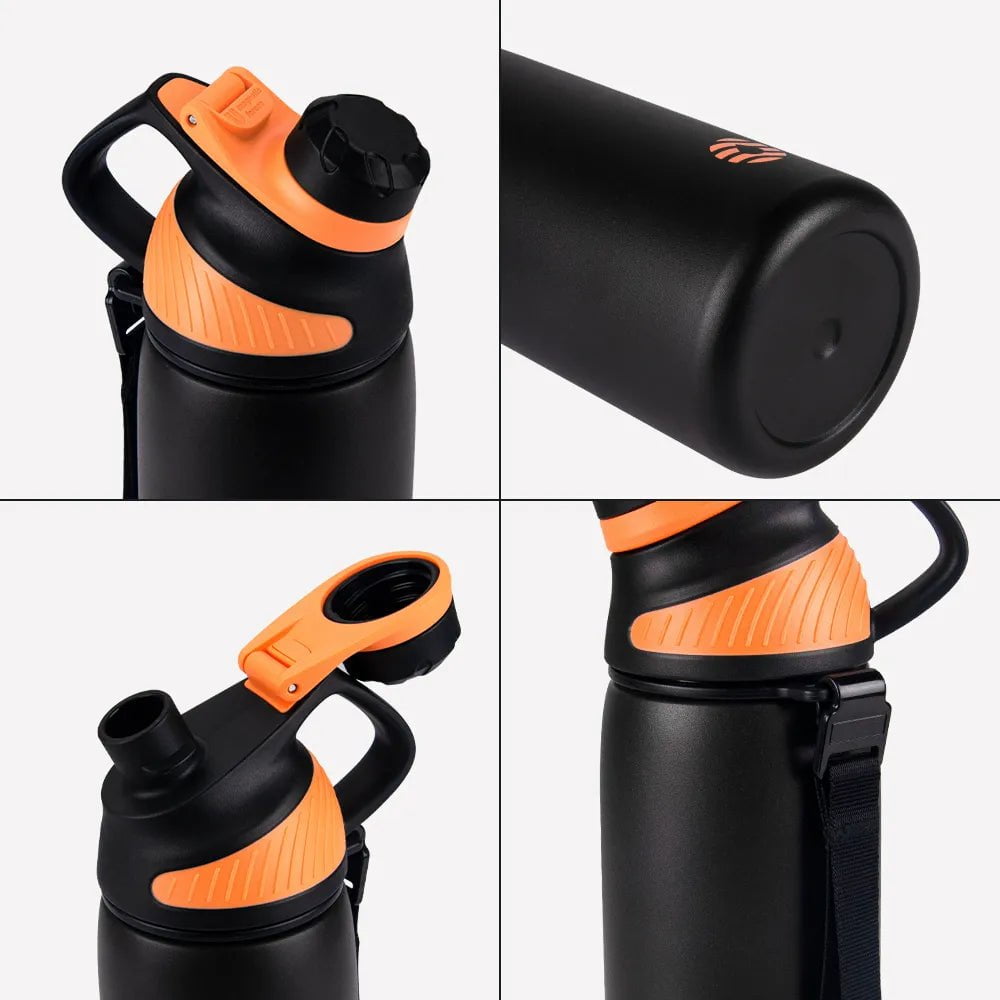 Double Wall Vacuum Flask with Magnetic Lid, Outdoor Sport Water Bottle, Stainless Steel Thermal Mug, Leak-Proof