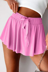 Drawstring High Waist Lined Active Skorts Fuchsia Pink / S