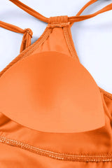 Drawstring Plunge One-Piece Swimwear