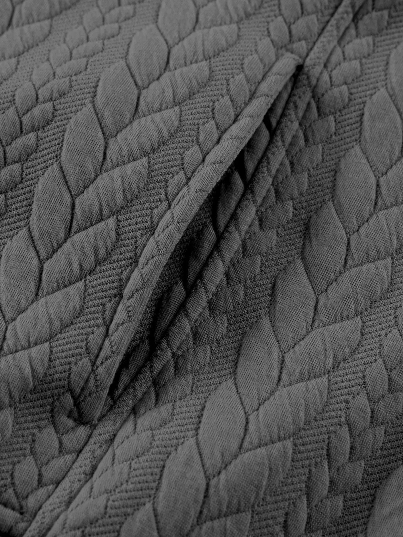 Drawstring Textured Baggy Solid Hoodie