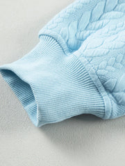 Drawstring Textured Baggy Solid Hoodie