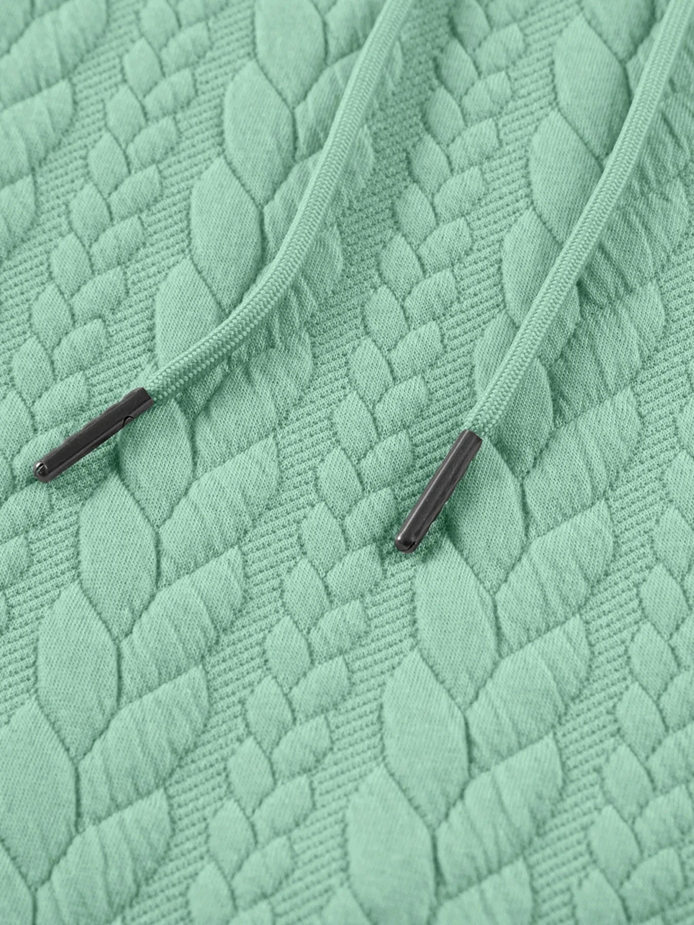 Drawstring Textured Baggy Solid Hoodie