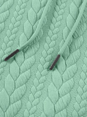 Drawstring Textured Baggy Solid Hoodie