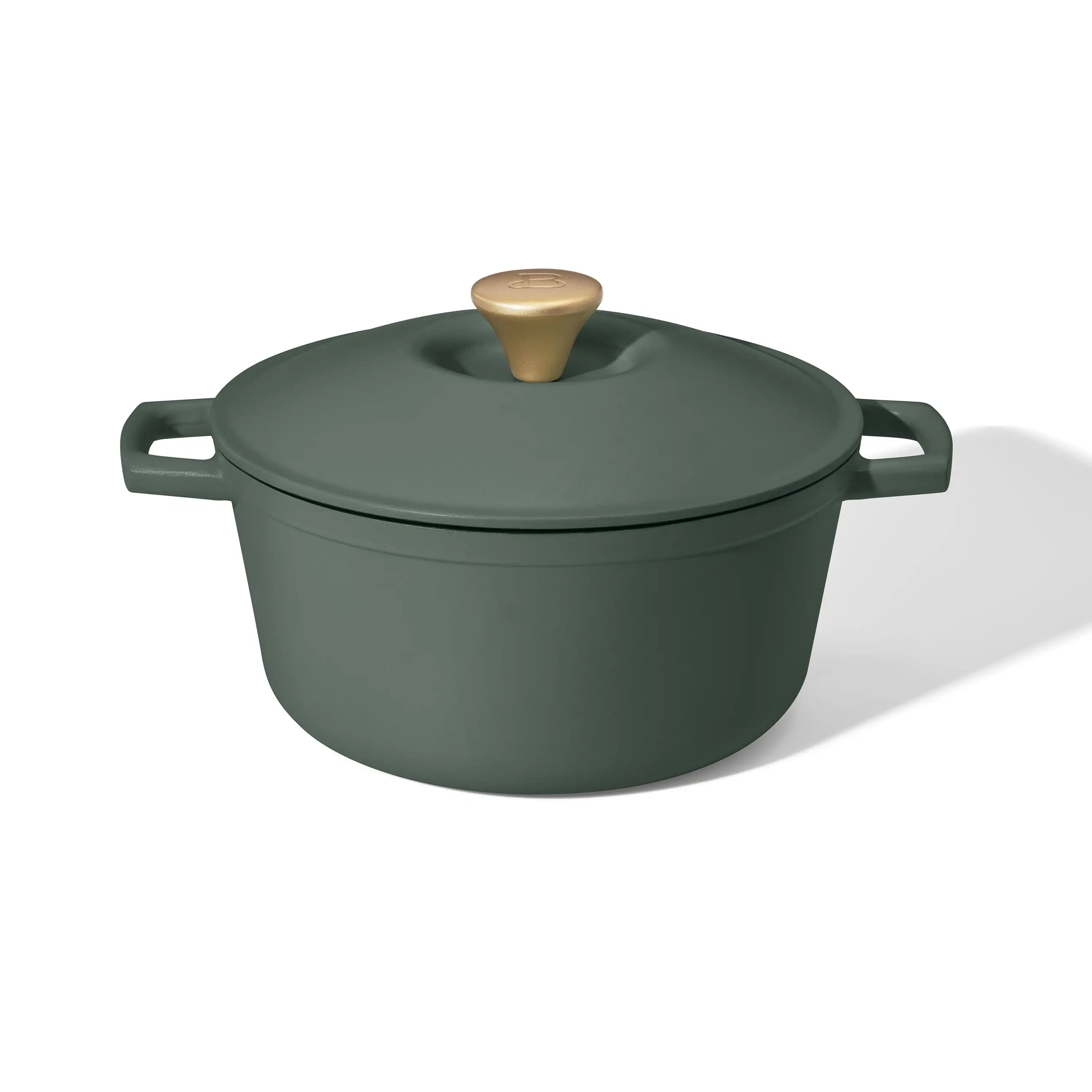 Drew Barrymore Dutch oven, 5-quart, cast iron, white icing finish Thyme Green / United States