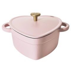 Drew Barrymore Pink Champagne 2QT Cast Iron Heart Dutch Oven cookware