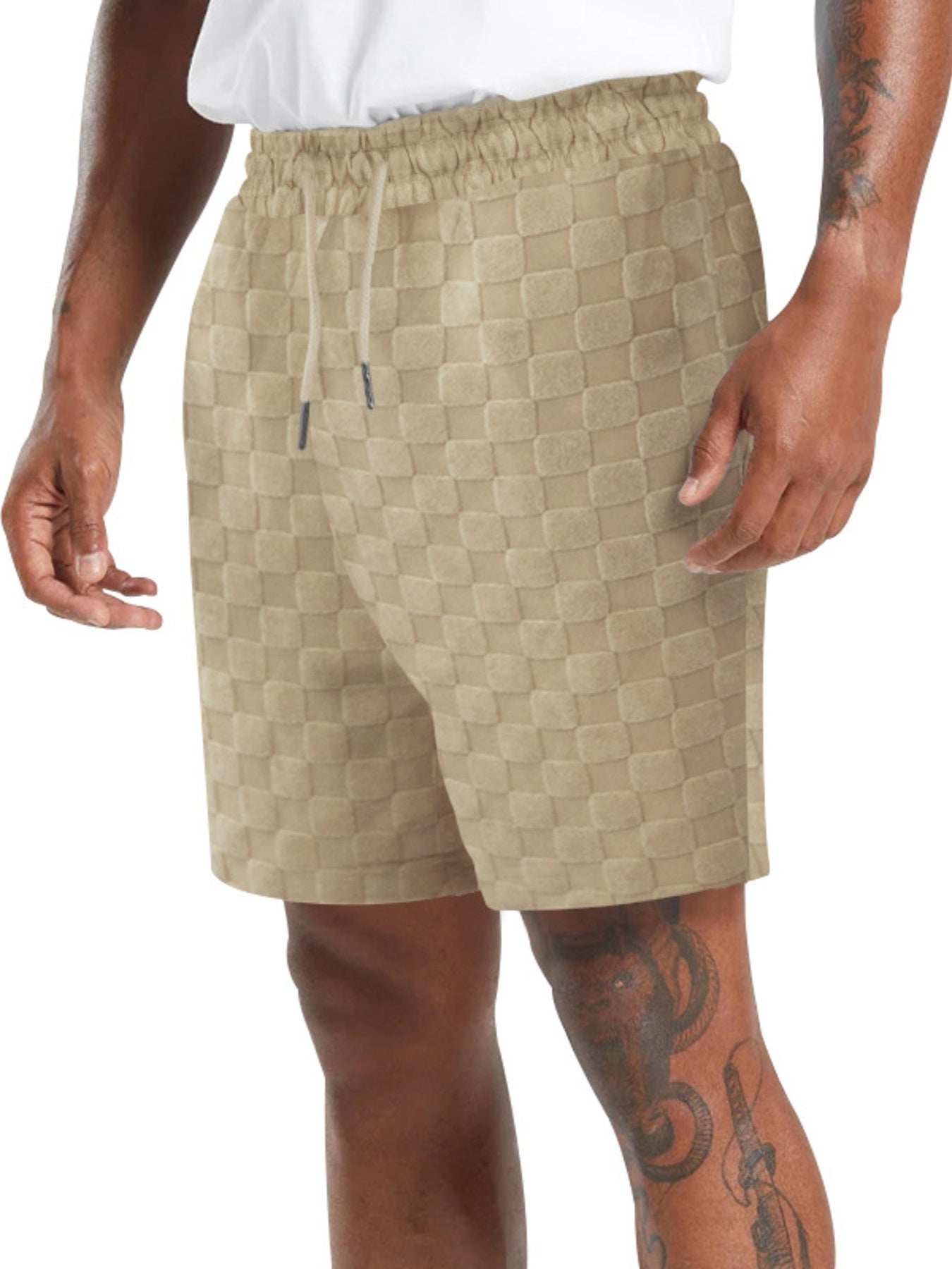 mens-full-size-textured-checkered-casual-shorts-plus-size-01
