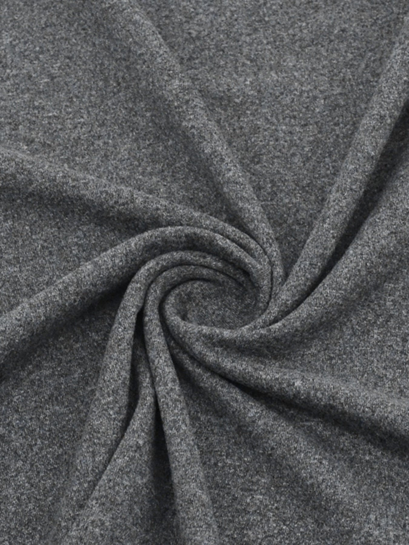Close view of grey ribbed fabric texture of the lace trim mini dress
