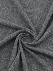 Close view of grey ribbed fabric texture of the lace trim mini dress